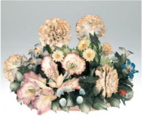Tischdekoration "Blumenarrangement", Capodimonte Visconti Mollica, aufwendig gearbeitete, plastisch