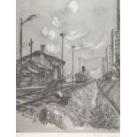 Venzke, Hans Reimar (1929 Berlin-2001 ebenda) "Industrie", Radierung, sign. u.r., 16/ 100, 40x29 cm