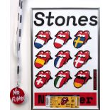 Plakat "Rolling Stones-NO Filter", mit Backstage Eintrittskarte, mit VIP Anhänger, dat. 9. Sept. 20