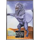 Plakat "Rolling Stones-Bridges to Bremen", mit Eintrittskarte vom 2. Sept. 1998, 58,5x38,5 cm, hint