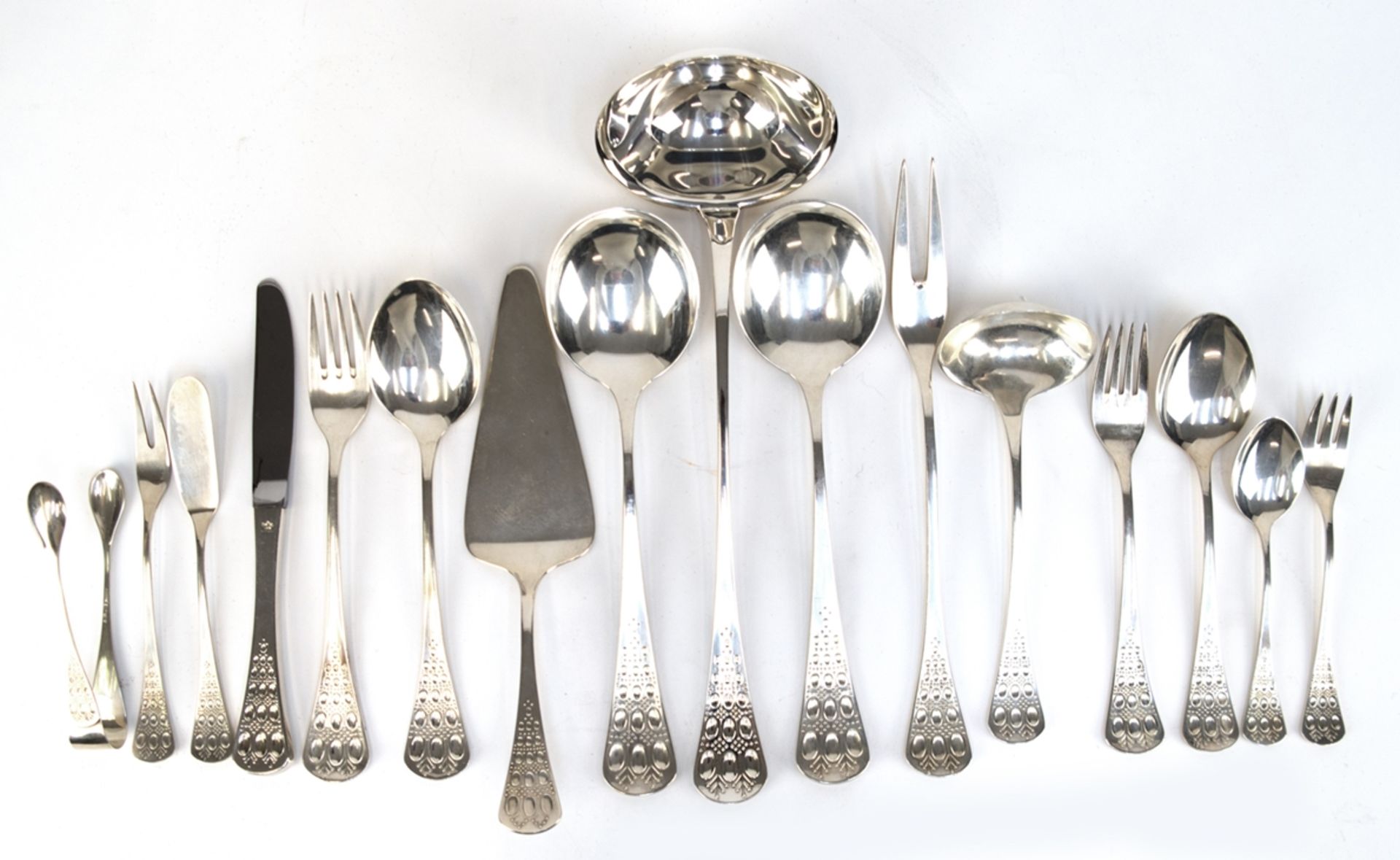 Besteck für 12 Personen, Rosenthal "Romance", 82-teilig, 925er Silber, bestehend aus 12 Messern, 1