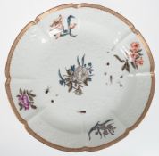 Große Meissen-Platte, rund,  1924-1934, Alte Blumenmalerei mit Insekten und goldener Zierkante, For