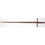 Schwert, Replik, Griff Holz, Eisen mit Flugrost, Griff aus Holz, L. 102 cm