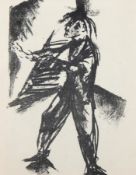 Kohlhoff, Wilhelm (1893-1971) "Der blinde Mann", Litho., 22,5x17 cm, im Passepartout hinter Glas