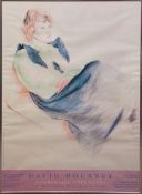 Hockney, David (1937 Bradford) Plakat "A Drawing Retrospektive", Ausstellungsplakat Hamburger Kunst