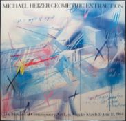 Heizer, Michael "Plakat-Geometrische Extraktion 1984", handsign. und dat.´83,114x114 cm, hinter Gla
