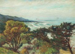Facklam, Wilhelm (1893  Upahl bei Grevesmühlen-1972 Winkelhaid bei Nürnberg) "Bäume am Strand", Öl/