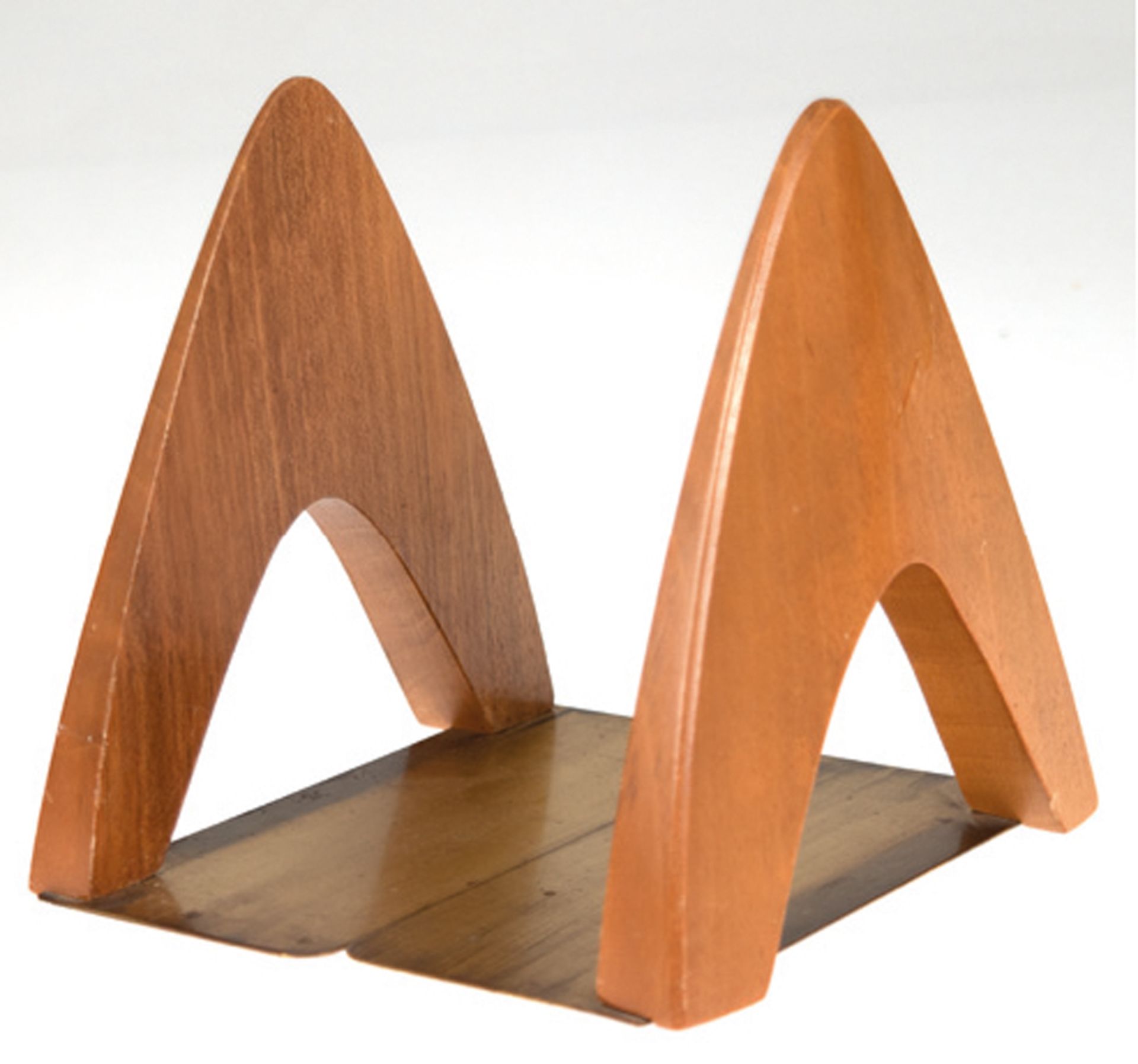 Paar Buchstützen im Art Deco-Stil, 1970er Jahre, Holz auf Messing, H. 13,5 cm