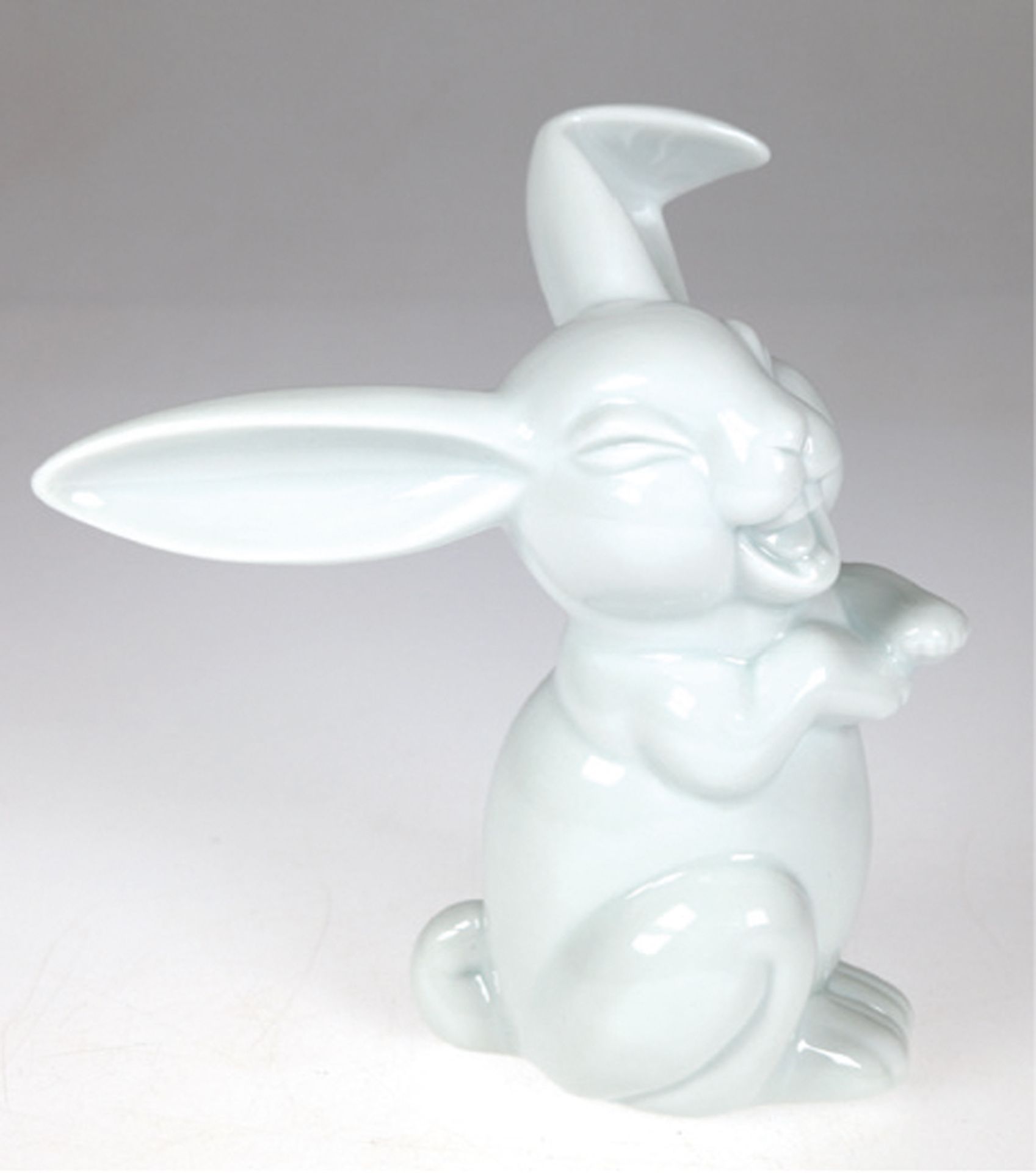 Figur "Lachender Hase", weiß, Rosenthal classic, Entwurf Max Hermann Fritz, H. 17,5 cm