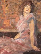 Feshin, Nikolay (1881-1955) zugeschrieben "Bildnis einer jungen Frau", Öl/ Holz, kyrillisch monogr.