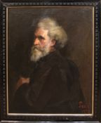 "Porträt eines Herren mit Bart", Öl/ Lw., unsign. dat. Paris 1892, 82x65 cm, Rahmen