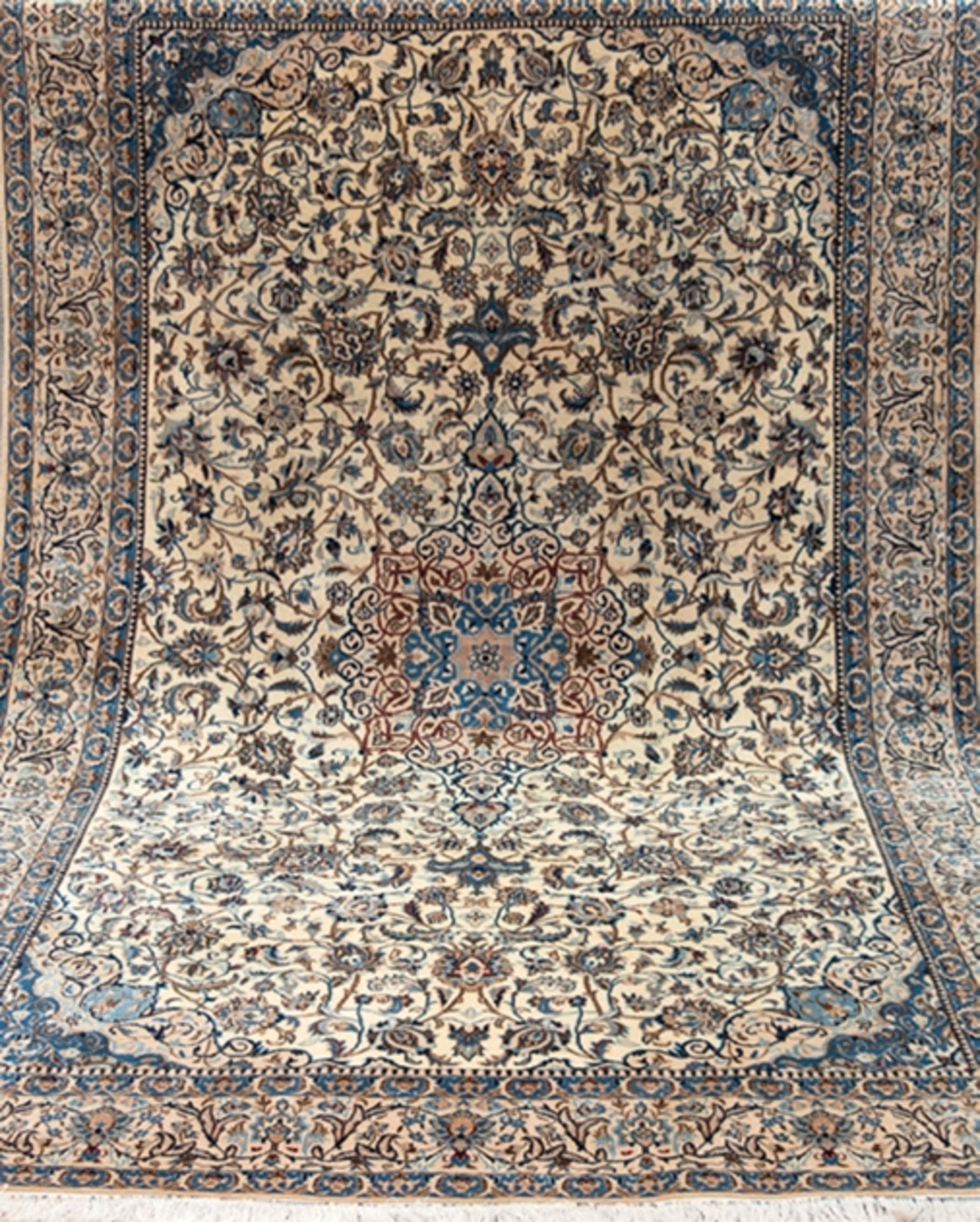 Teppich, Nepal, blaugrundig, mit Ornamenten, 250x180 cm