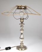 Leuchter, Silber, punziert Berlin 1842-47, C.F. Deppe, 1-flammig, gegliederter Schaft auf Rundfuß m