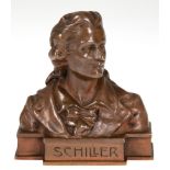 Müller, Hans (1873- 1937 Wien) Bronze-Büste "Friedrich Schiller", signiert, patiniert, H. 8,5 cm