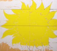 Schifano, Mrio "O Sole Mio", Grafik, an den Ränder Klebereste, 80x80 cm, ungerahmt
