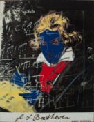 Porzellanbild "Ludwig van Beethoven" Porträt nach Andy Warhol, Fa. Könitz, limitierte Auflage 803/3