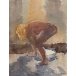 Büchsel, Elisabeth (1867-1957 Stralsund) "Die Morgentoilette", Gouache, signiert u.r., 27x39 cm, hi