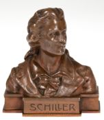 Müller, Hans (1873- 1937 Wien) Bronze-Büste "Friedrich Schiller", signiert, patiniert, H. 8,5 cm