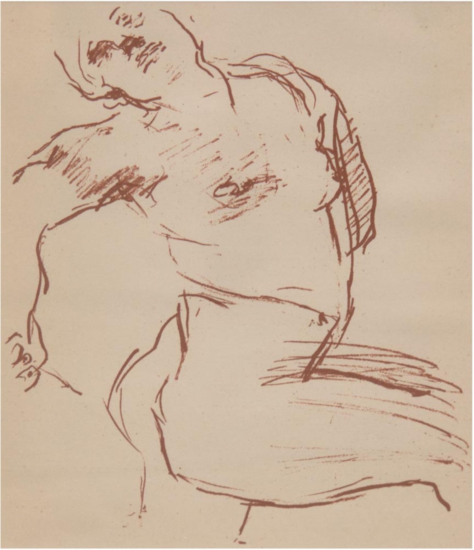 Kokoschka, Oskar (1886 Pöchlarn-1980 Villeneuve/Schweiz) "Weiblicher Akt", Grafik, WVz Winler&Welz