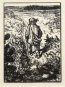 Weber, Andreas Paul (1893 Arnstadt-1980 Schretstaken bei Mölln) "Der Wanderer", Holzschnitt, handsi