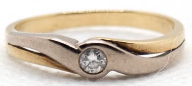 Ring, GG / WG 585, ca. 3,0 g, Brillantsolitär von 0,10 ct. punziert, RG 57, Innendurchmesser 18,1 m