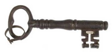 Großer Barockschlüssel, Eisen, L. 19 cm