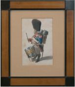 Biedermeier-Militär-Maler (19. Jh.)  Paar  Bildnisse "Soldaten", Aquarelle, unsign., je 20x13 cm, j