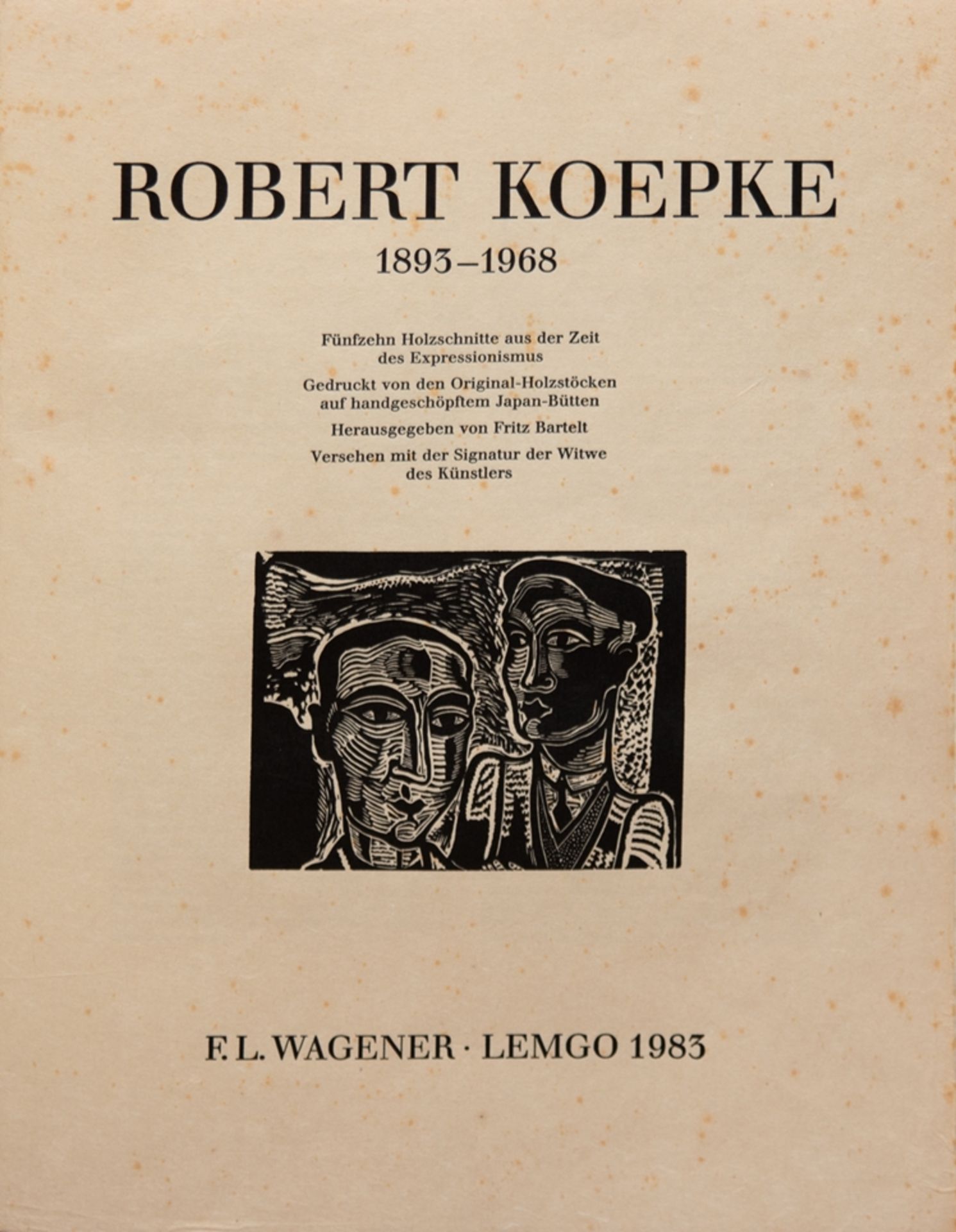 Koepke, Robert (1893 Bremen-1968 St. Jürgen/Worpswede), Mappe mit 15 Holzschnitten aus der Zeit des - Bild 2 aus 2