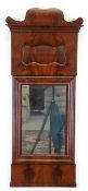 Biedermeier-Spiegel, Mahagoni furniert, geschwungener Giebel, 112x49 cm