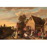 Kopie nach Teniers, David "Flämische Kirmes", Ende 19. Jh., Öl/ Lw., unsign., 58x77 cm, Rahmen