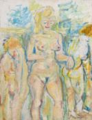 Zinke, Peter (geb. 1936 Berlin) "Mädchenakt", Öl/ Lw., rückseitig auf Lw. sign., 51x39 cm, Rahmen