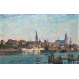 Schodde, Wilhelm (1883 Altona-1951 Lübeck) "Lübeck - Untertrave von der südlichen Wallhalbinsel ge