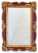 Spiegel, Holz, gefaßt, vergoldete Stuckverzierungen, 66x45 cm