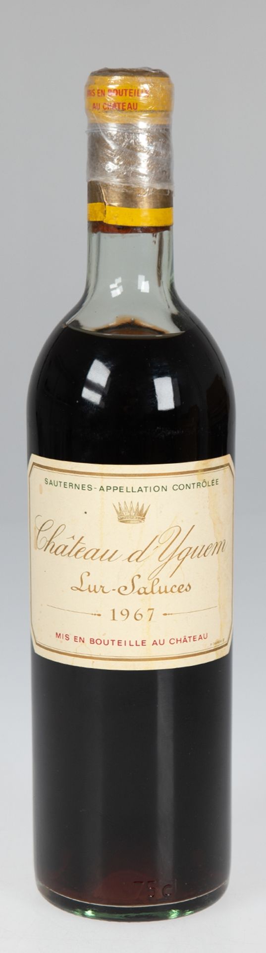 Weinflasche, Chateau d' Yquem, 1967, Lur-Saluces, Kapsel gesichert