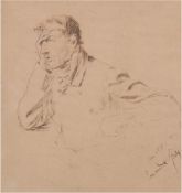 Spitzer, Emanuel (1844 Pápa-1919 Waging am See) "Porträt eines Herren", Zeichnung, sign. u. dat. 18