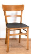 Frankfurter Stuhl, Holzsitzfläche schwarz gefaßt, 81x40x40 cm