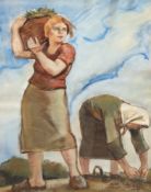 Mohr, Arno (1910 Posen-2001 Berlin) "Frauen bei der Feldarbeit", Aquarell, monogr. u.r. und dat. 19