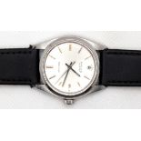 Rolex-Herrenuhr, Oyster Precision, um 1960, Handaufzug, 14-Tagewerk, silberfarbenes Zifferblatt mit