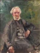 "Herrenporträt William Reid", 19. Jh., Öl/Lw./Pappe, rückseitig auf altem Klebezettel betitelt, 29,