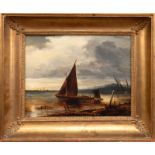 Maler Anf. 19. Jh. "Segelboote", Öl/ Lw., sign. am Schiff "Hoffman und dat. 1831", rückseitig auf L