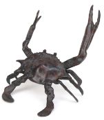 Bronze "Krabbe", sign. "Moore", braun marmoriert patiniert, H. 15 cm, L. 31 cm