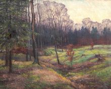 Klein von Diephold, Maximilian (1873 Wilhelmshöhe-Kassel-1949 Dorndorf) "Bachlauf am Waldrand", Öl/