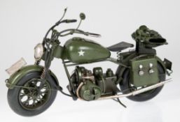 Modell "Harley-Davidson XA", Bj. 1941, wurde für das Militär gebaut, Nachbau BMW-R-71, Metall, farb