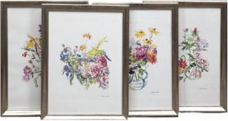 Kokoschka, Otto, Satz von 4 Drucken "Blumenstilleben", 30x22 cm, hinter Glas im Rahmen