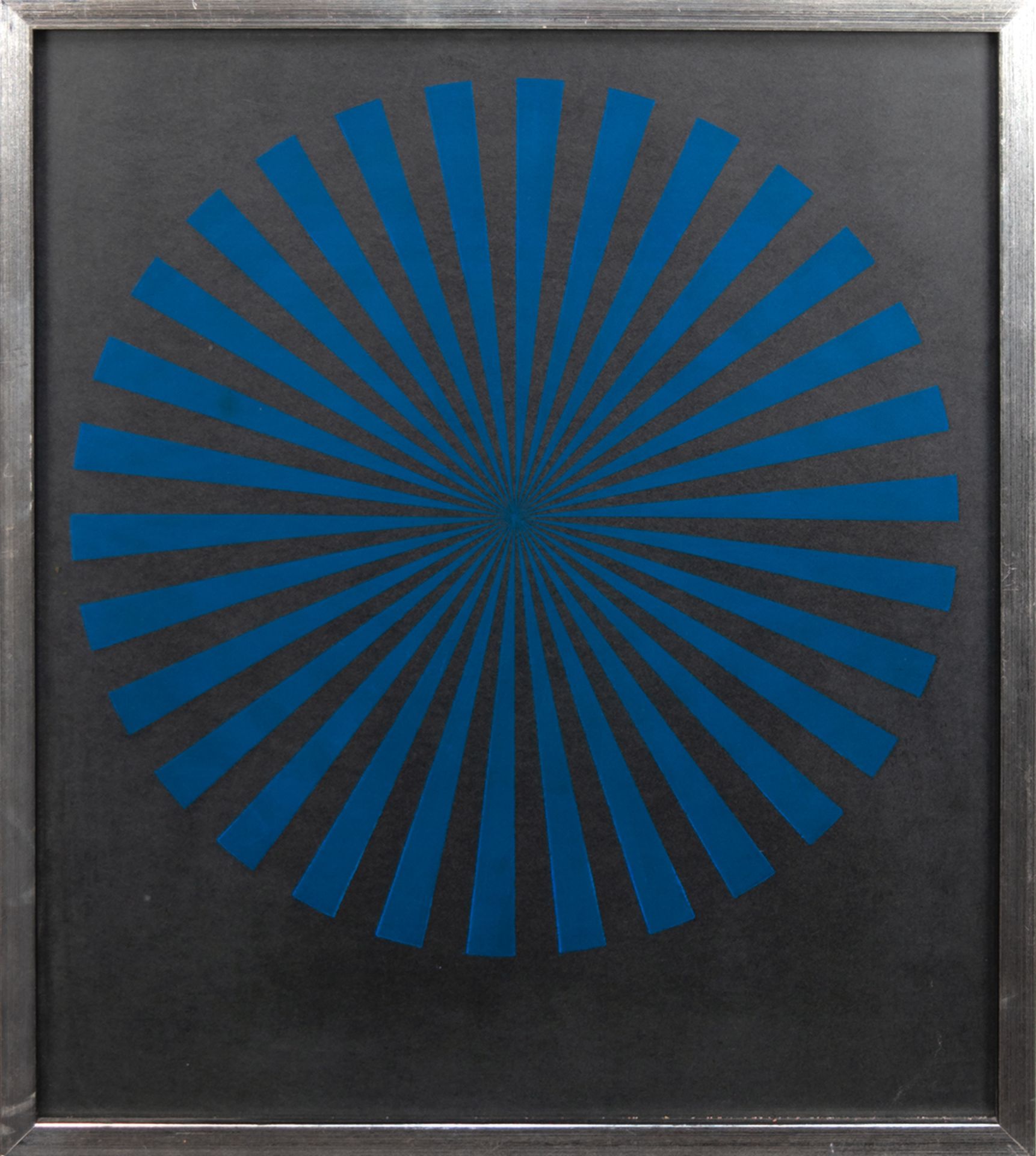 Matthaei, J. Michael "Abstrakt in Blau", Einzeldruck 1970, sign., 64x56 cm, hinter Glas und Rahmen