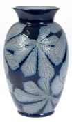 Vase, Keramik mit blau/grauer Salzglasur, sign. "...Schmitter Betschdorf..", Balusterform, mit Kas