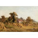 Hall, William Henry (1812-1880) "Sommerliche Landschaft-Erntezeit", Öl/ Lw., sign. u.l., 31x46 cm,