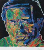 Golub, Leon (1922 Chicago-2004 ) "Cyber Man", Farbseriegraphie 1994, sign. u.r., 31,5x28 cm, ungera