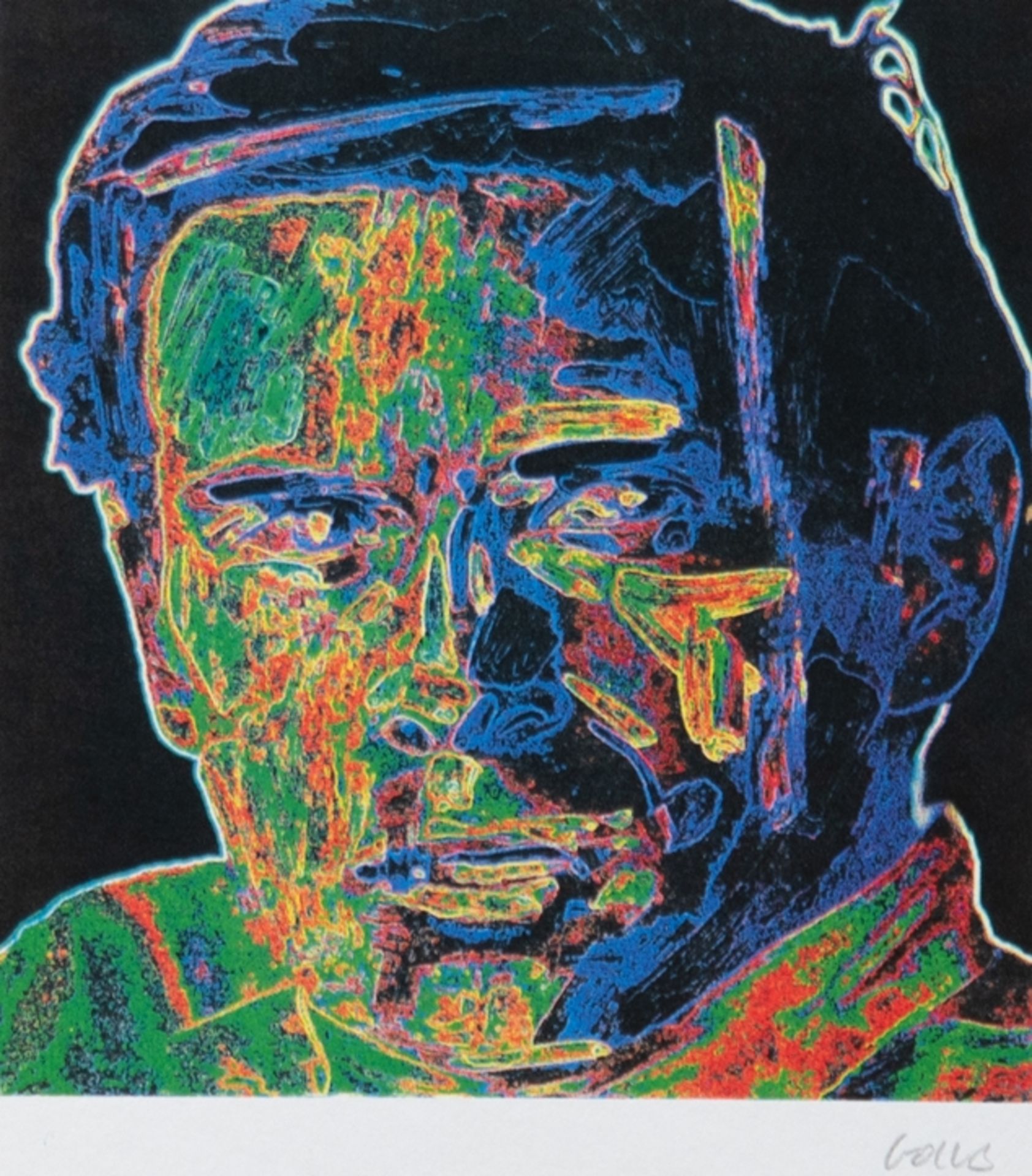 Golub, Leon (1922 Chicago-2004 ) "Cyber Man", Farbseriegraphie 1994, sign. u.r., 31,5x28 cm, ungera