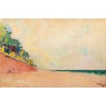 Nüggemann? "Steilküste am Ostseestrand", Öl/ Karton, sign. u.r. und dat. ´24, 62x93,5 cm, Rahmen